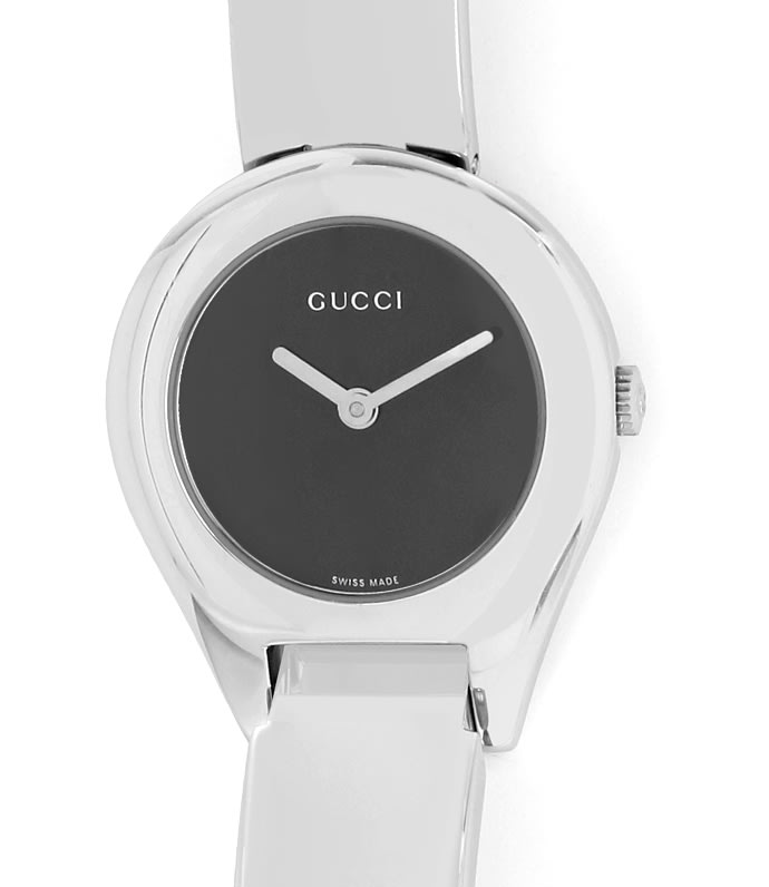 Foto 2 - Modische Gucci Damen-Armbanduhr in Edelstahl, Q3186