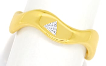 Foto 1 - Stylisher Diamantring Triangel Diamant massiv Gelbgold, S2449