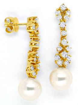 Foto 1 - Traum Brillant-Ohrgehänge mit Spitzen Perlen, S6126