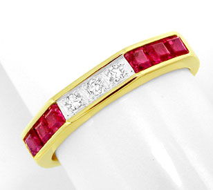 Foto 1 - Diamant-Ring Traum Spitzen Rubine 14K Gelbgold, S8813